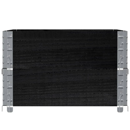 Jardinera De Madera Maciza De Pino Negro 80x60 Cm_3