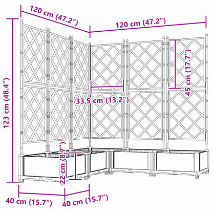 Vidaxl Maceta De Jardín Con Enrejado 5 Pcs Gris Claro_2