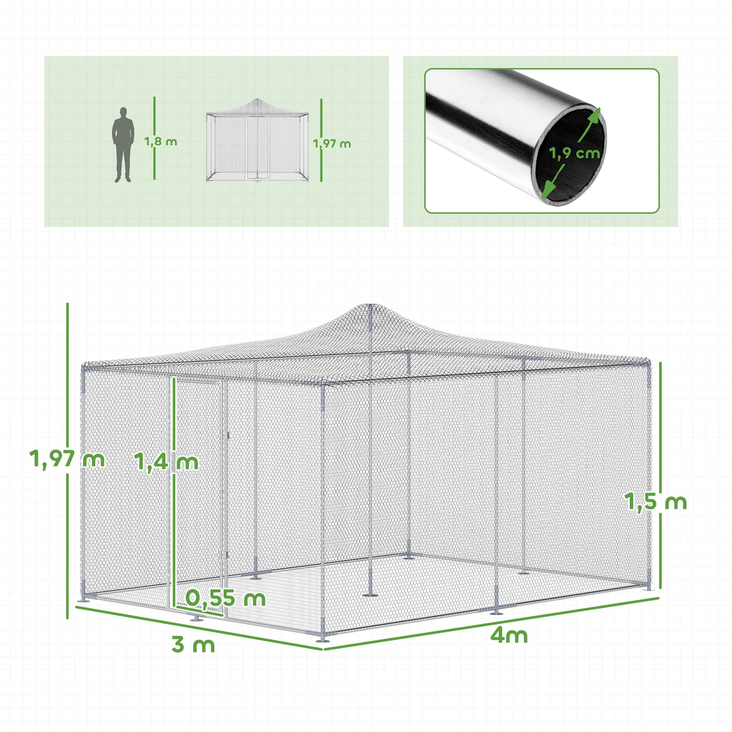 Pawhut Gallinero Para Exterior Grande_2