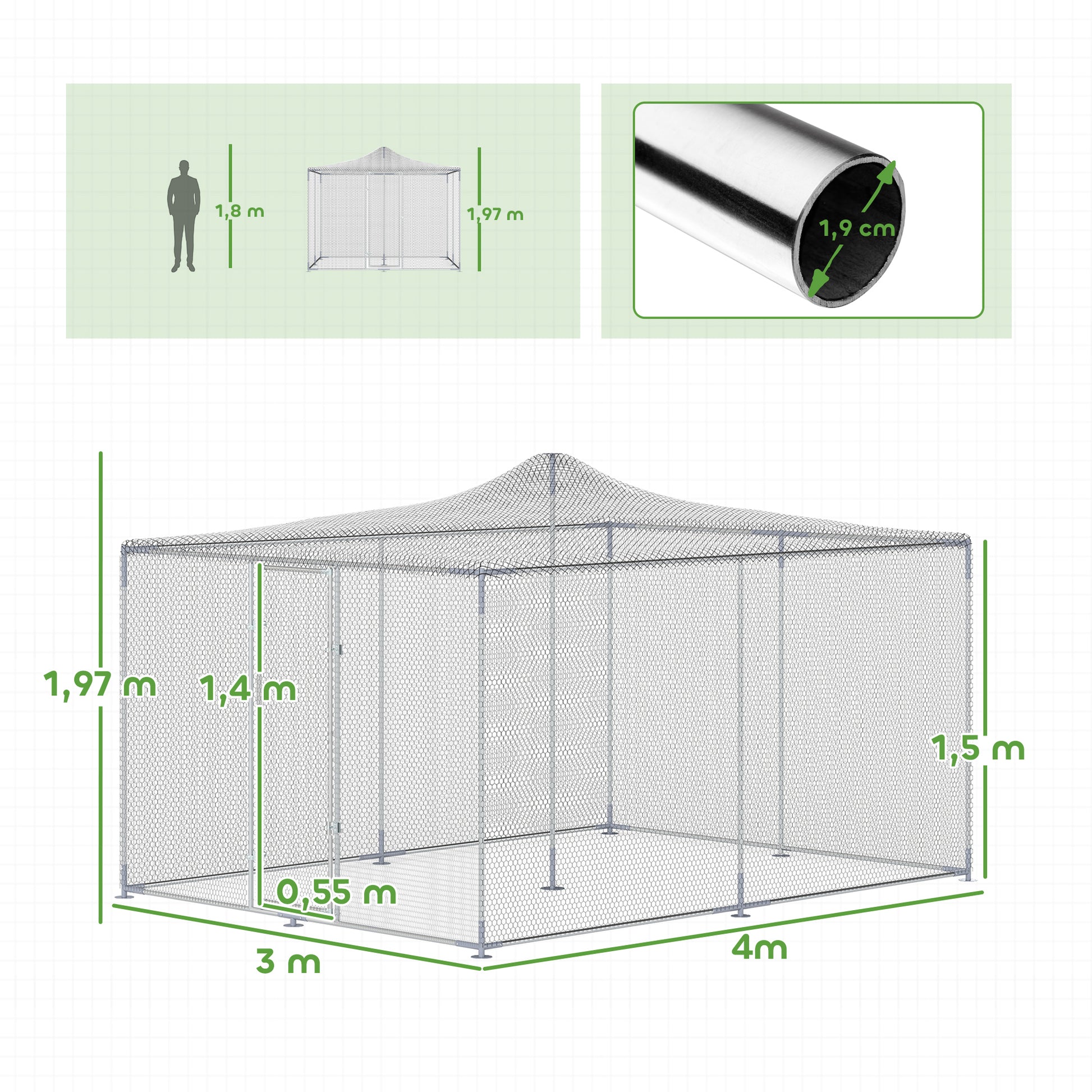 Pawhut Gallinero Para Exterior Grande_2