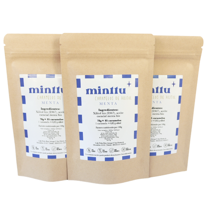 Caramelos De Xilitol Sin Azucár · Pack Mensual – 3 X Menta Grande_0
