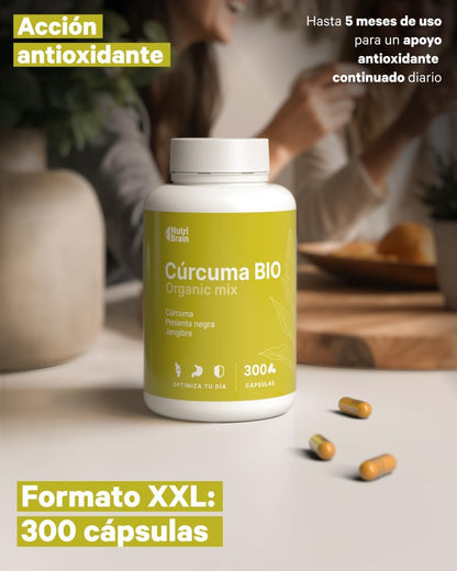 Cúrcuma Bio Certificada Antiinflamatorio Articular Nutribrain 300 Cápsulas_2