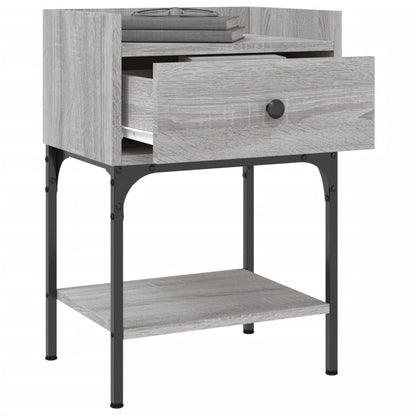 Mesita De Noche Madera De Ingeniería Gris Sonoma 40,5x31x60 Cm_2