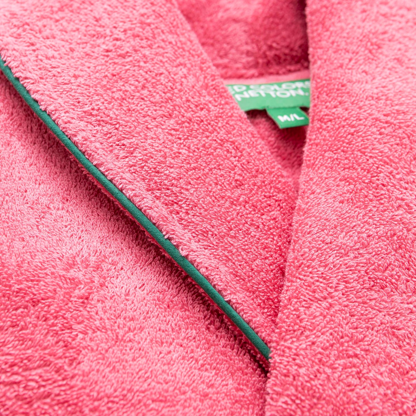 Albornoz L/xl 420gsm 100% Algodon C/ Logo Bordado Rosa Core Benetton_2