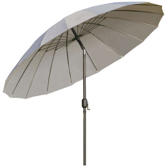Outsunny Sombrilla De Jardín Ø2,5x2,4 M Con Manivela Y Poste Inclinable Gris_0