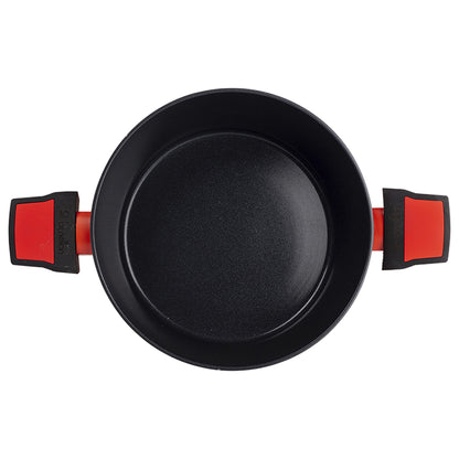 Cacerola Con Tapa En Aluminio Forjado Color Naranja - Ø28 X 13 Cm