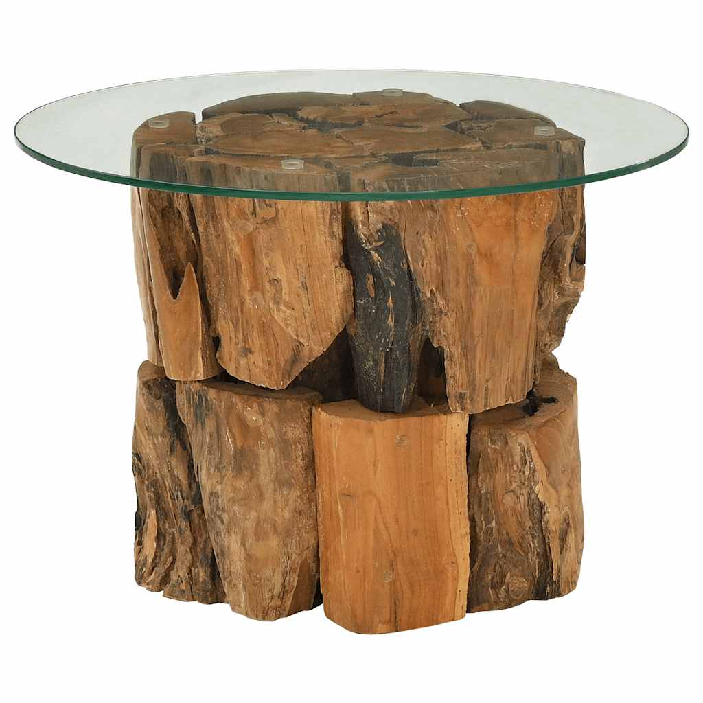 Mesa De Centro De Madera Flotante De Teca Maciza 60 Cm_2
