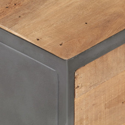 Mesita De Noche De Madera Maciza Reciclada 40x30x51 Cm_4
