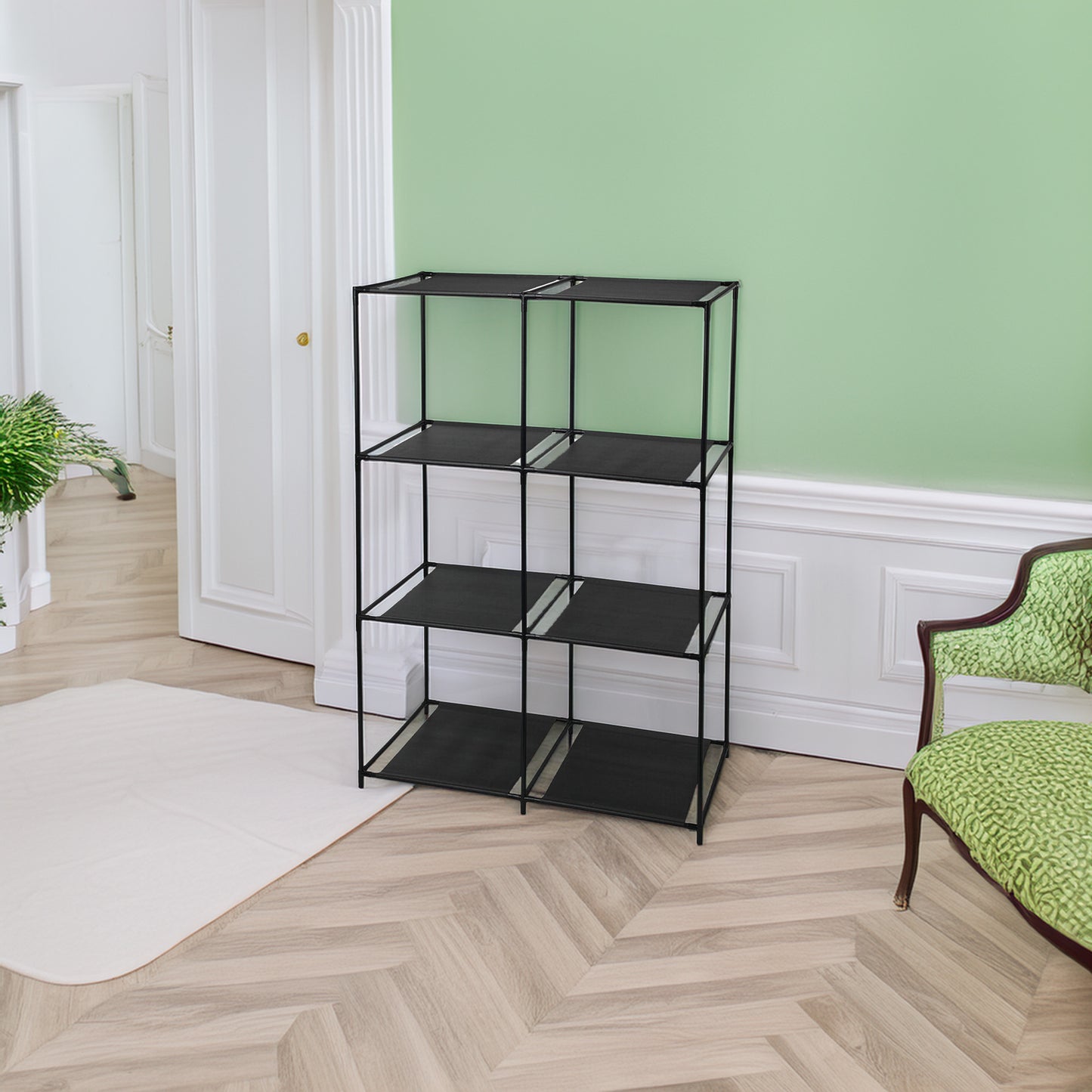 Well Home Estantería Modular De 6 Compartimentos Organizador De Tela Y Hierro Tamaño: 59,5x30x88cm