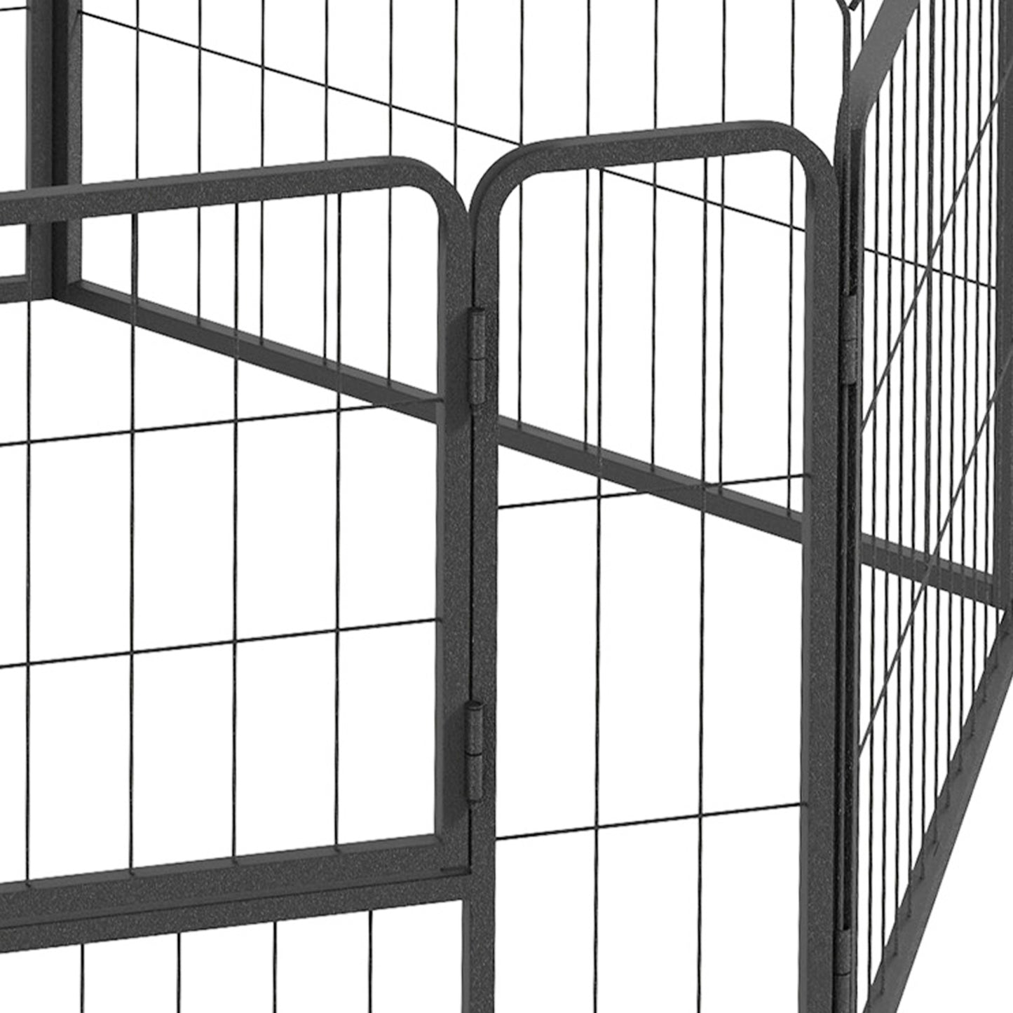 Pawhut Parque Para Perros De 6 Paneles De 60 Cm De Altura Con Puerta Negro_3