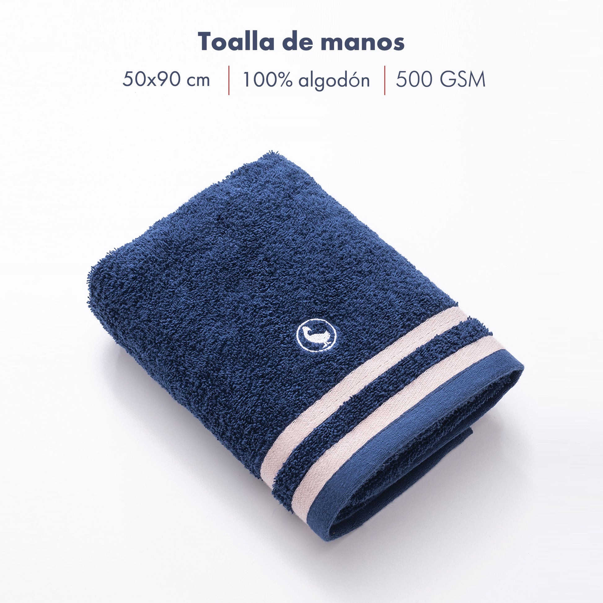 Toalla De Manos En Azul Marino 50x90cm 100% Algodón 500gsm El Ganso_1