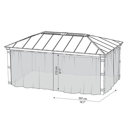 Set Mosquietas para gazebo cenador Dallas 360x611 cm