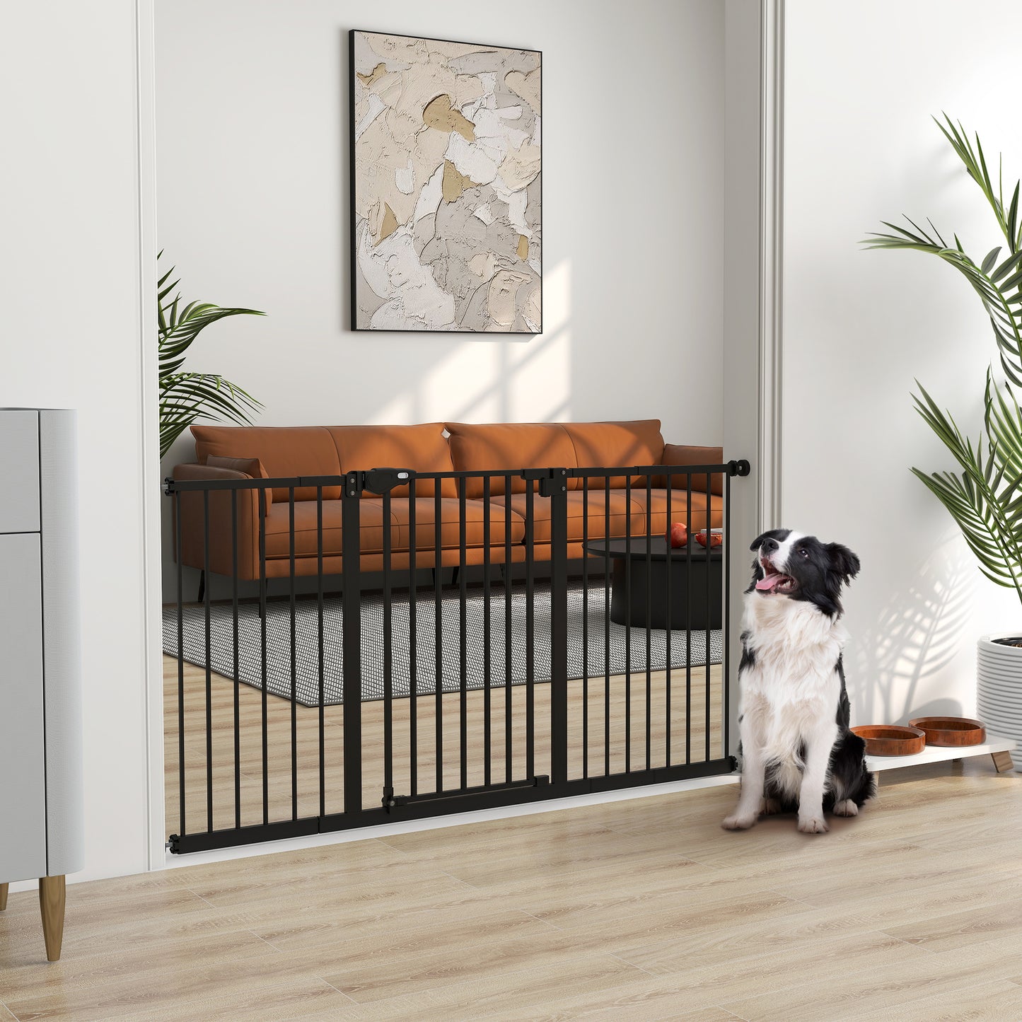 Pawhut Barrera De Seguridad Para Perros Extensible 74-147_1