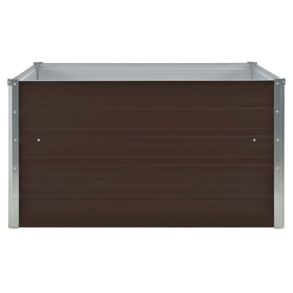 Jardinera Elevada De Acero Galvanizado Marrón 100x100x45 Cm_2