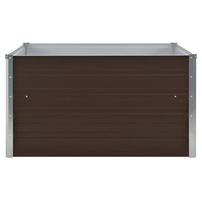 Jardinera Elevada De Acero Galvanizado Marrón 100x100x45 Cm_2