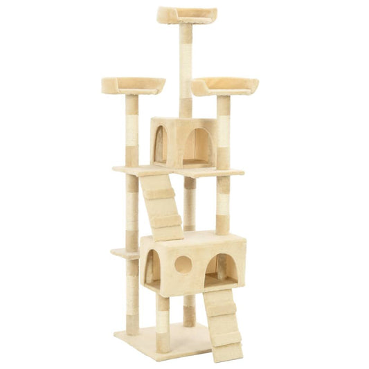 Vidaxl Rascador Para Gatos Poste Rascador De Sisal 170 Cm Beige_0