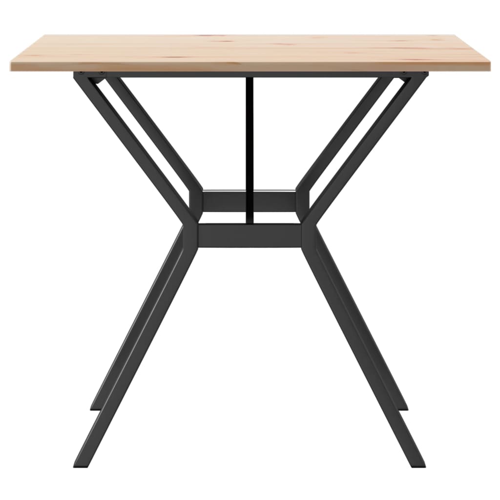 Mesa De Comedor Marco Y Madera Maciza Pino Y Acero 80x80x75 Cm_3