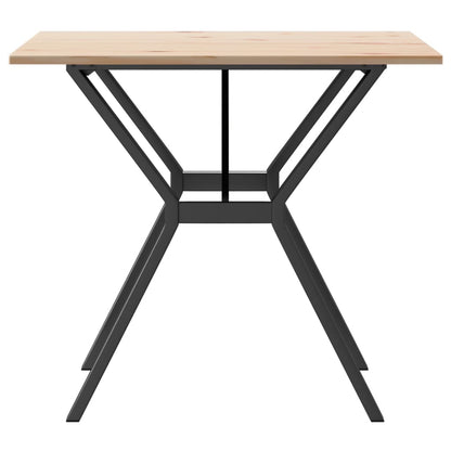 Mesa De Comedor Marco Y Madera Maciza Pino Y Acero 80x80x75 Cm_3