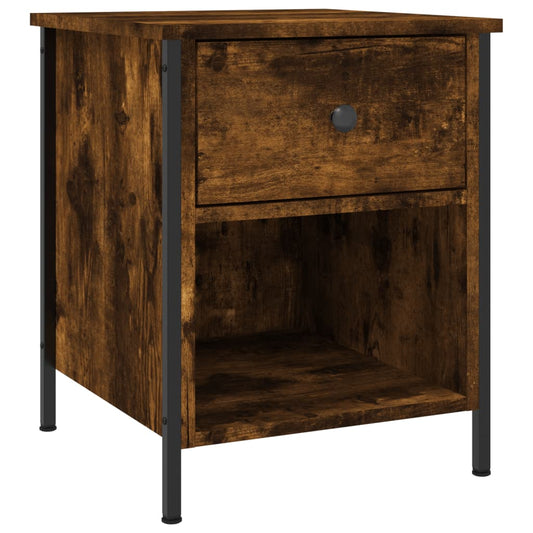 Mesita De Noche Madera De Ingeniería Roble Ahumado 40x42x50 Cm_0