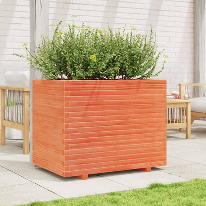 Jardinera Madera Maciza De Pino Marrón Cera 90x60x72,5 Cm_2