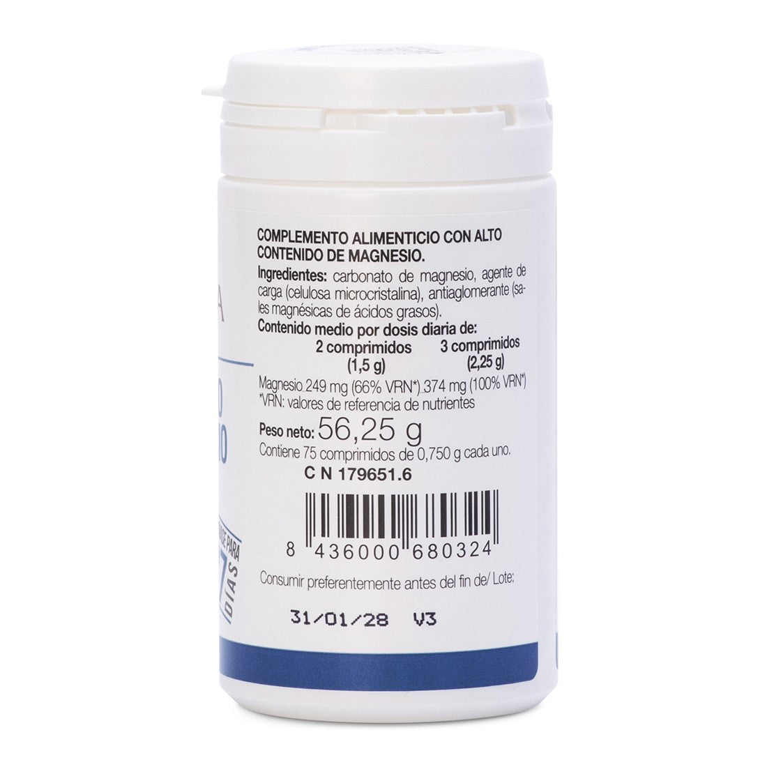 Carbonato de magnesio Ana Maria LaJusticia 75 comprimidos