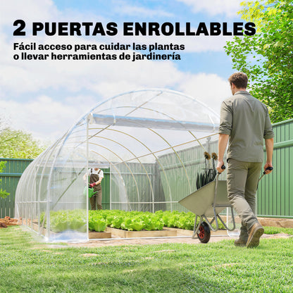 Outsunny Invernadero De Túnel 6x3x2 M Con 2 Puertas Enrollables Transparente_5