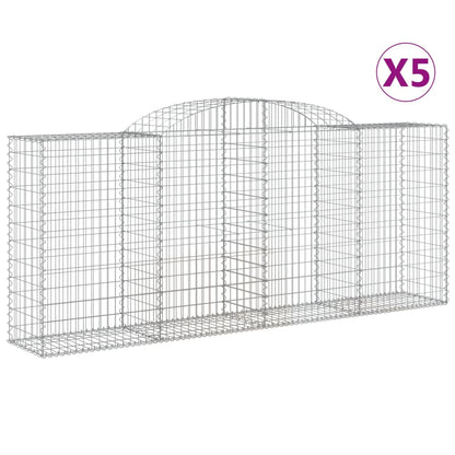 Cestas De Gaviones 5 Uds Forma De Arco Hierro 300x50x120/140 Cm_0