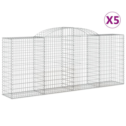 Cestas De Gaviones 5 Uds Forma De Arco Hierro 300x50x120/140 Cm_0