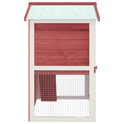 Jaula Conejera Con 3 Puertas Madera Rojo_3