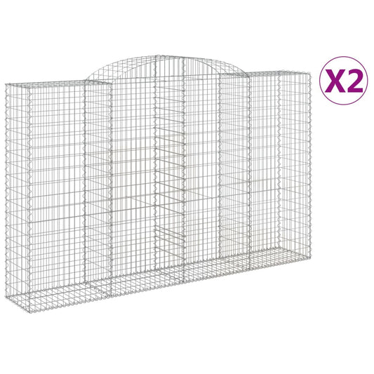 Cestas De Gaviones 2 Uds Forma De Arco Hierro 300x50x180/200 Cm_0