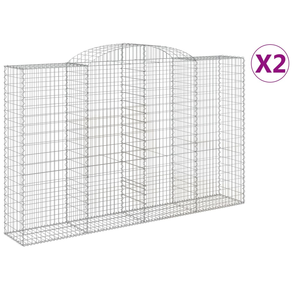 Cestas De Gaviones 2 Uds Forma De Arco Hierro 300x50x180/200 Cm_0