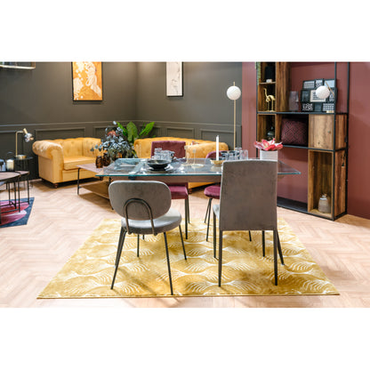 Juego De 6 Sillas De Comedor Vintage De Terciopelo Gris 44x53x92cm - Muebles De Comedor_2