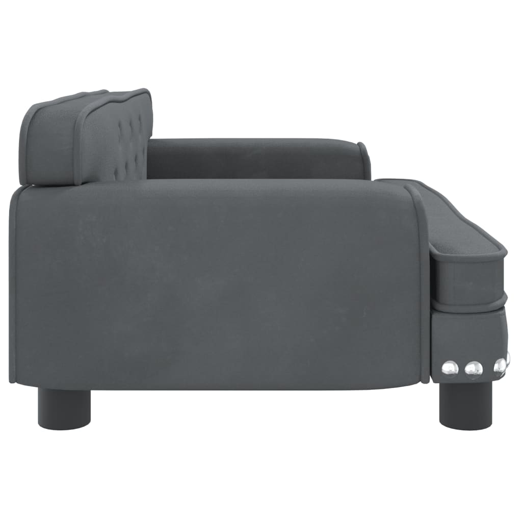 Cama Para Perros De Terciopelo Gris Oscuro 70x45x30 Cm / Vetonek_2