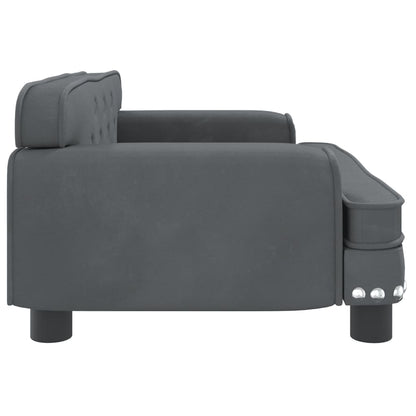 Cama Para Perros De Terciopelo Gris Oscuro 70x45x30 Cm / Vetonek_2