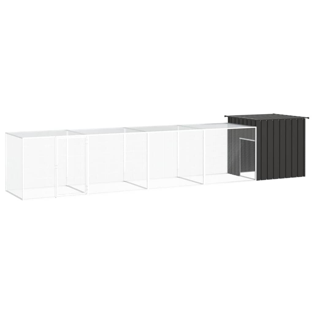 Vidaxl Jaula De Gallinas Acero Galvanizado Antracita 500x91x100 Cm_0