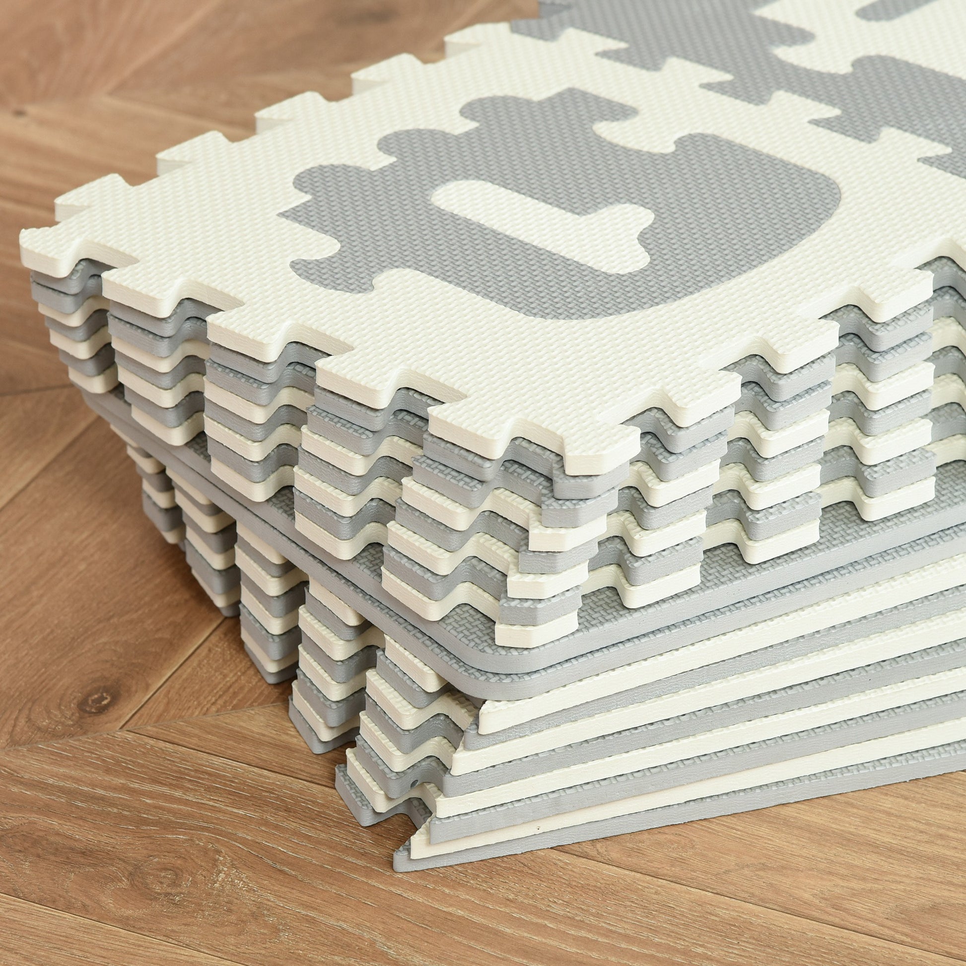 Homcom Alfombra Puzzle Para Bebés 36 Piezas De Eva Con 26 Letras (a-z) Y Números_3