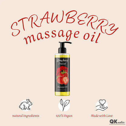 QKnatur - Aceite De Masaje Con Fragancia Fresa - 200 Ml - Para Masajes Corporales Relajantes - Hidratación Y Nutrición_4