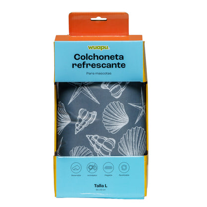 Colchoneta De Gel Refrescante Para Perro Talla L De 90x50cm Con Estampado Veraniego Indico Wuapu_1