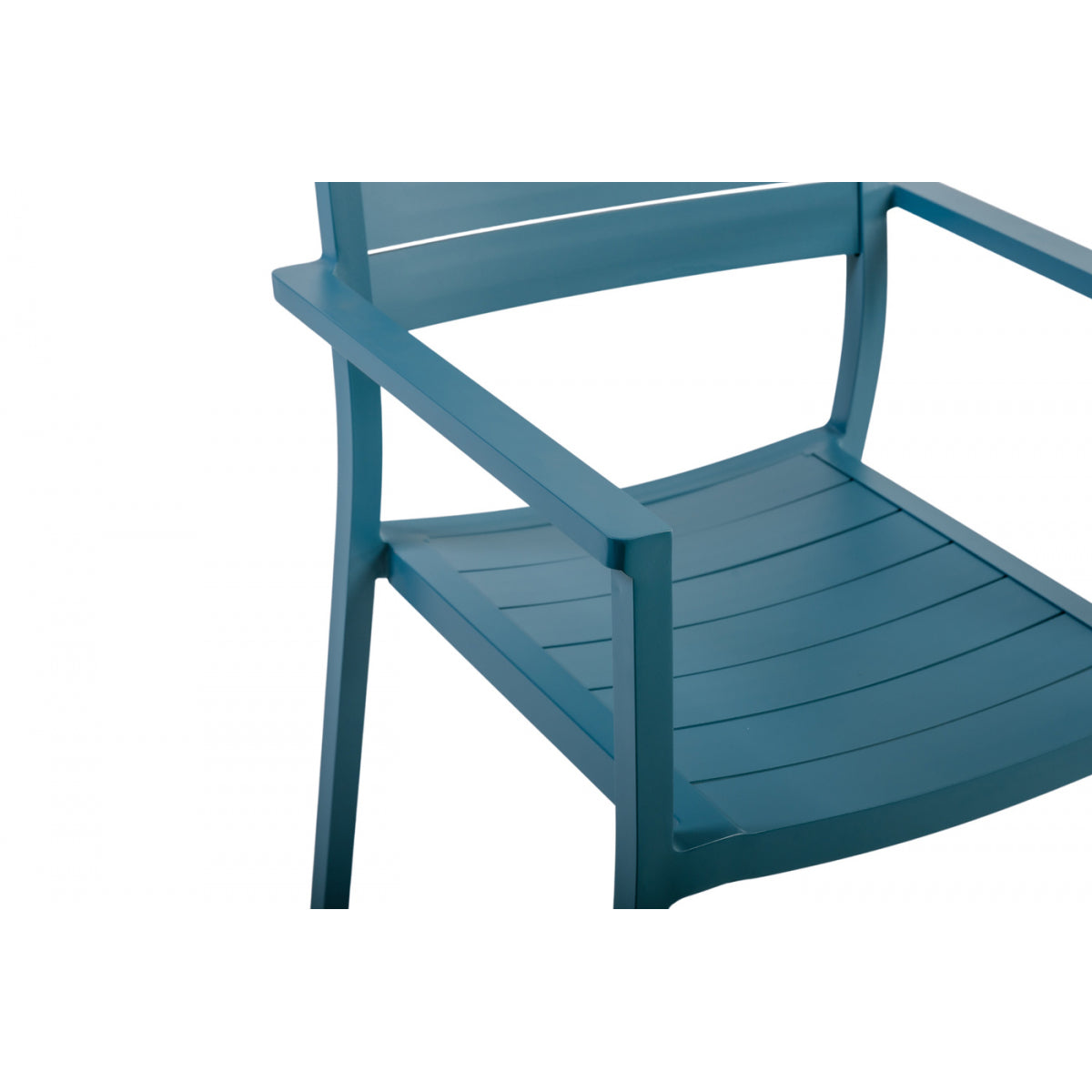 Lote De 6 Sillas De Jardín Apilables De Aluminio Azul - Muebles De Jardín - 57x59x82cm_2