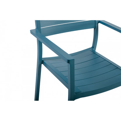 Lote De 6 Sillas De Jardín Apilables De Aluminio Azul - Muebles De Jardín - 57x59x82cm_2