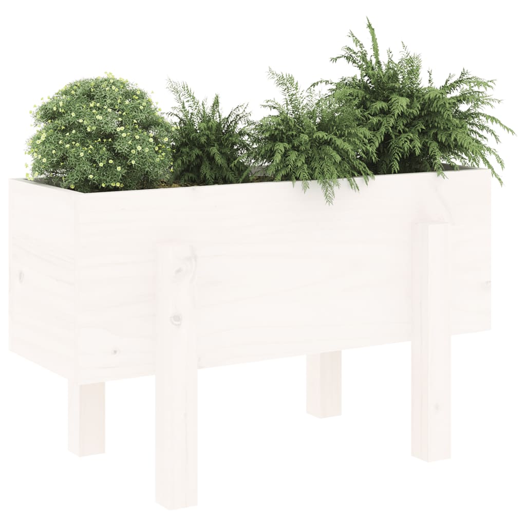 Jardinera Madera Maciza De Pino Blanco 62x30x38 Cm_2