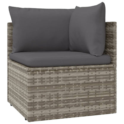 Vidaxl Sofá De Esquina De Jardín Con Cojín Ratán Pe Gris 57x57x56 Cm_0