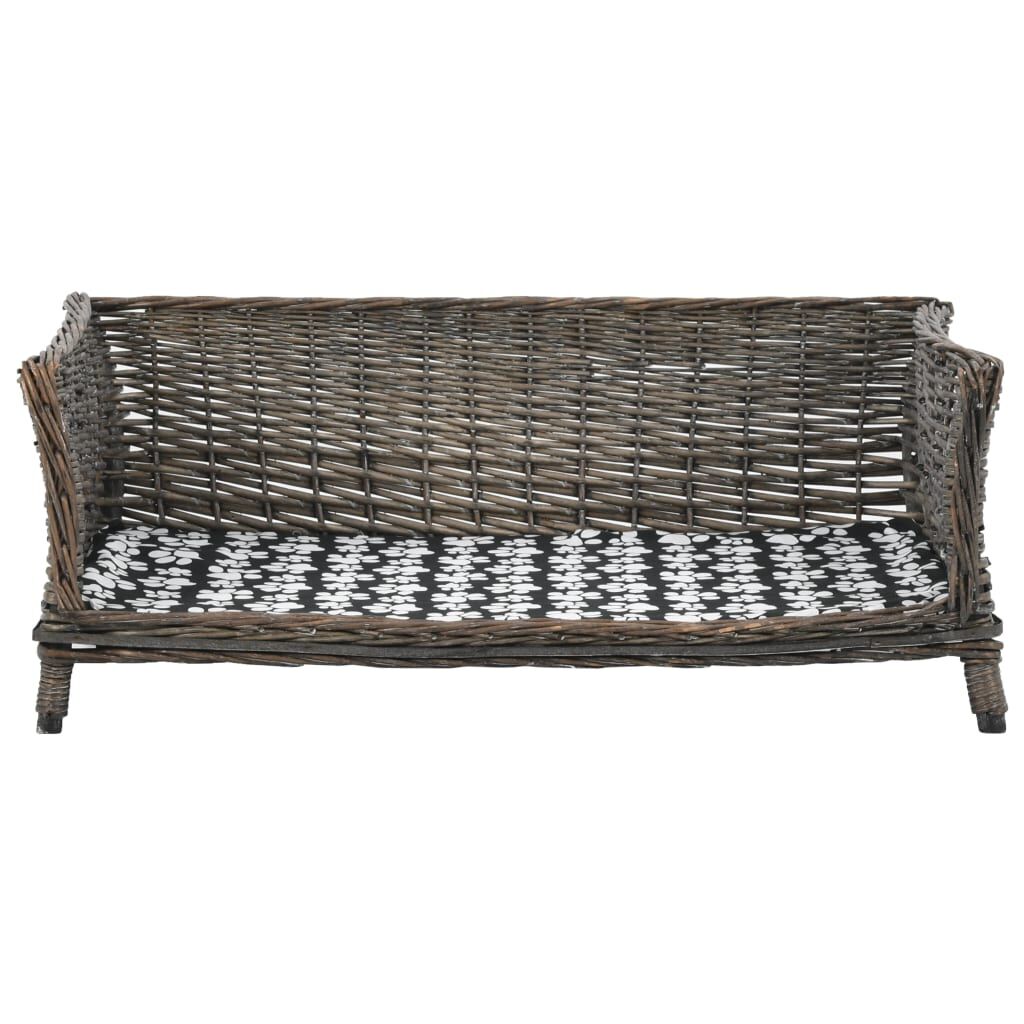 Vidaxl Cesta Para Perros Con Cojín Sauce Natural Gris 90x54x35 Cm_1