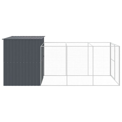 Vidaxl Caseta Perros Con Corral Acero Galvanizado Gris 214x457x181 Cm_3