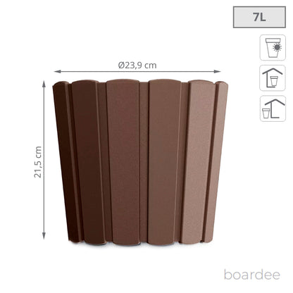 Maceta Boardee Basic 7l., Dimensiones (mm) 239x239x215, Color Marrón_2