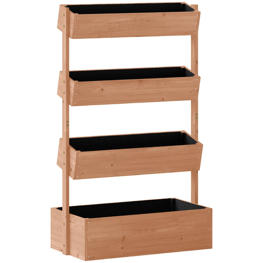 Outsunny Jardinera De Madera De 4 Niveles_0