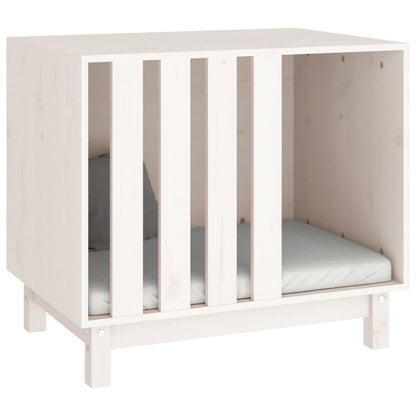 Caseta Para Perros Madera Maciza De Pino Blanco 70x50x62 Cm_5