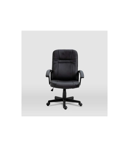 Silla De Oficina Elsa En Piel Sintética Negra. Alto: 100-110, Ancho: 65, Fondo: 68._0