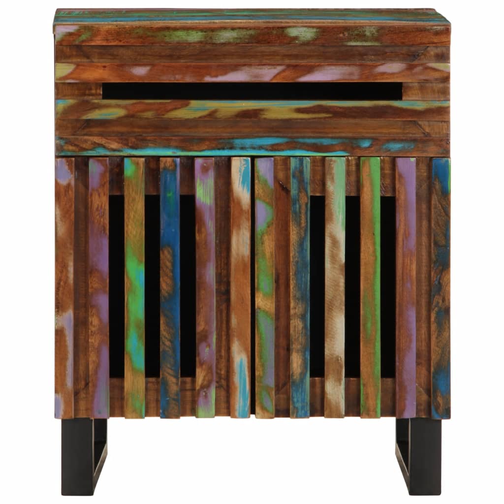 Mesita De Noche Madera Maciza De Acacia 50x34x60 Cm_0