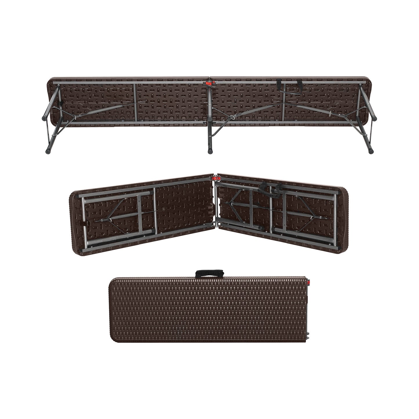 Pack 2 Bancos Plegables Catering Efecto Ratán 180x30x43cm 7house_5